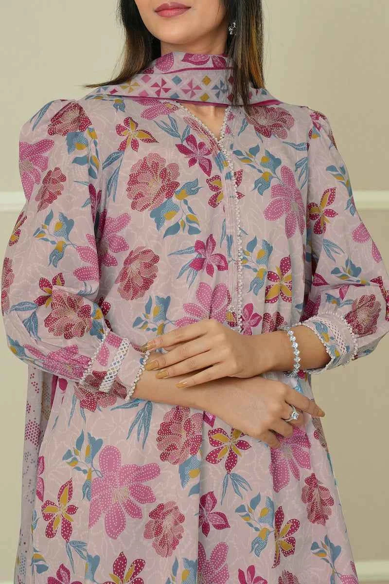 Unstitched Printed Lawn 3 Piece