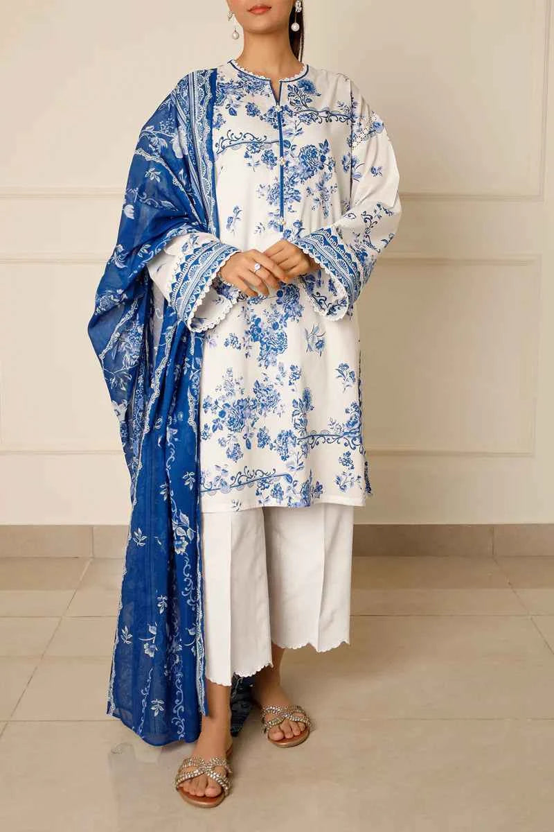 Unstitched Printed Lawn 3 Piece