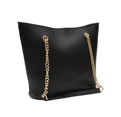 Women's PU Leather Plain Tote Handbag
