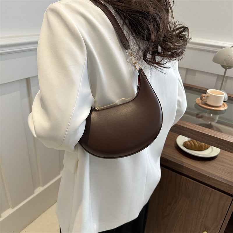 High-end Niche Design Black Bag Women's 2025 Shoulder Handbag Texture Underarm Dumpling Bag
