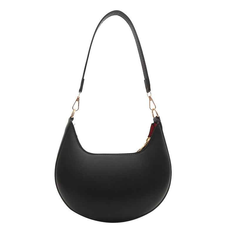 High-end Niche Design Black Bag Women's 2025 Shoulder Handbag Texture Underarm Dumpling Bag