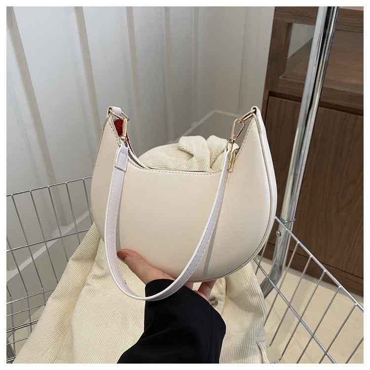 High-end Niche Design Black Bag Women's 2025 Shoulder Handbag Texture Underarm Dumpling Bag