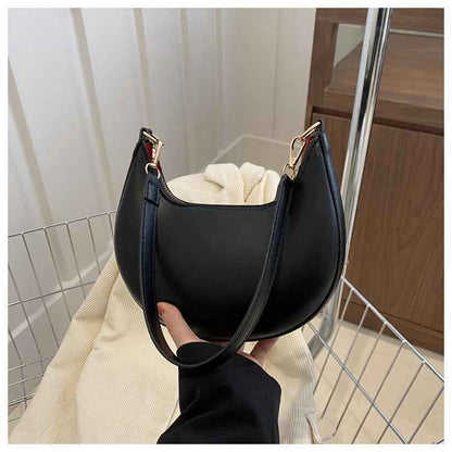 High-end Niche Design Black Bag Women's 2025 Shoulder Handbag Texture Underarm Dumpling Bag