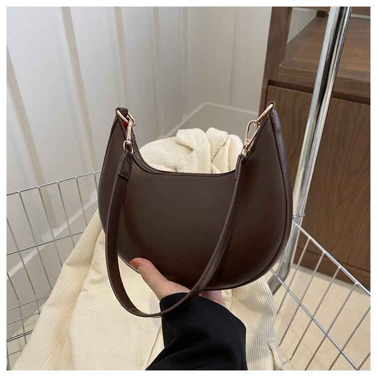 High-end Niche Design Black Bag Women's 2025 Shoulder Handbag Texture Underarm Dumpling Bag