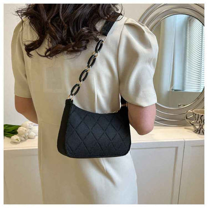 French Niche Design Bag Women's All-match High-end Chain Shoulder Handbag Felt Underarm Bag