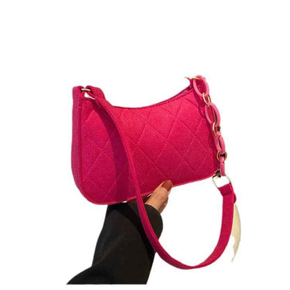 French Niche Design Bag Women's All-match High-end Chain Shoulder Handbag Felt Underarm Bag