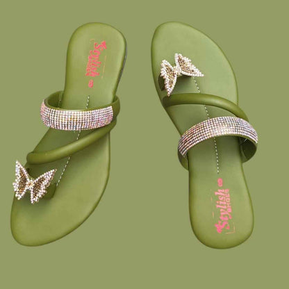 Fancy Women's Glitter PU Leather Flats