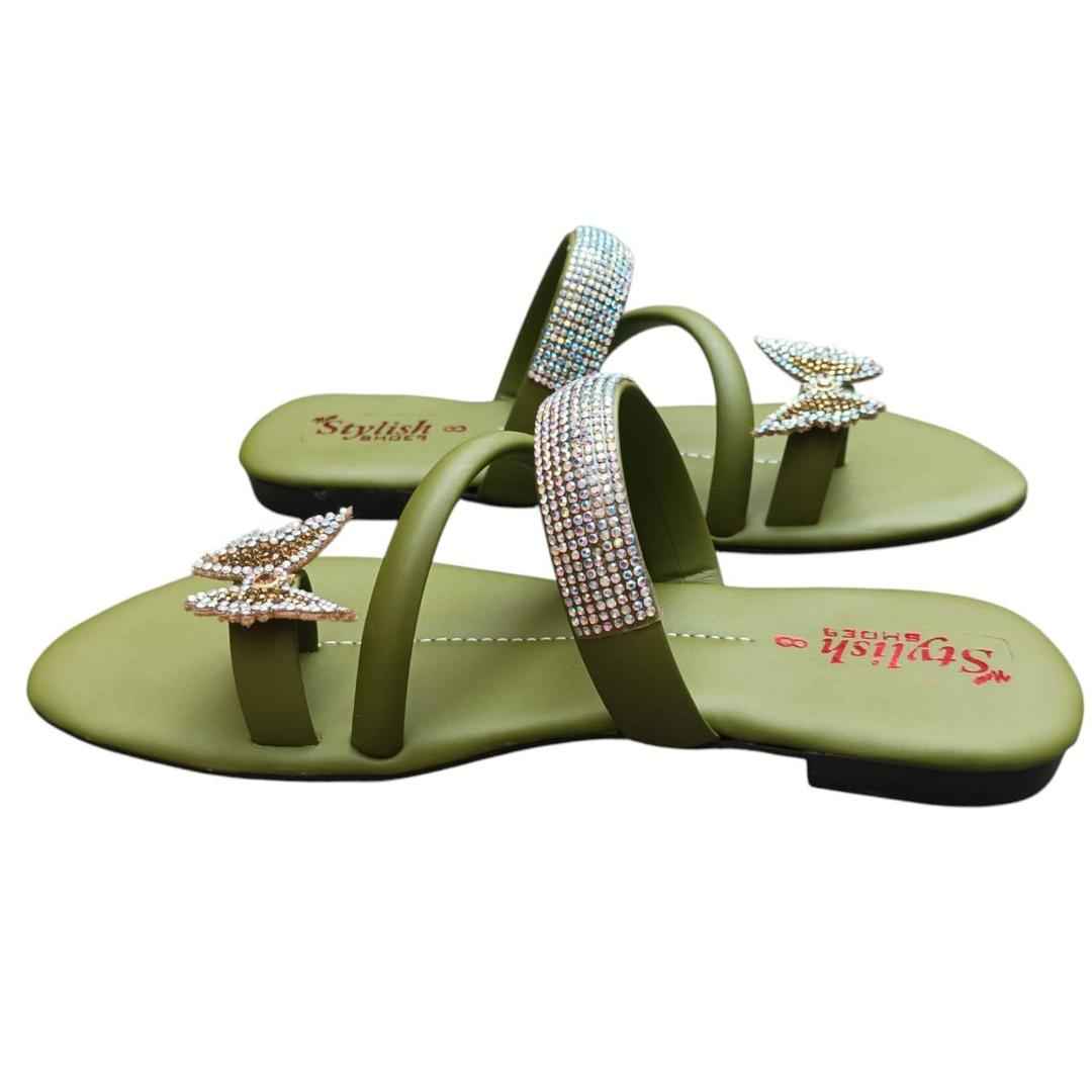 Fancy Women's Glitter PU Leather Flats