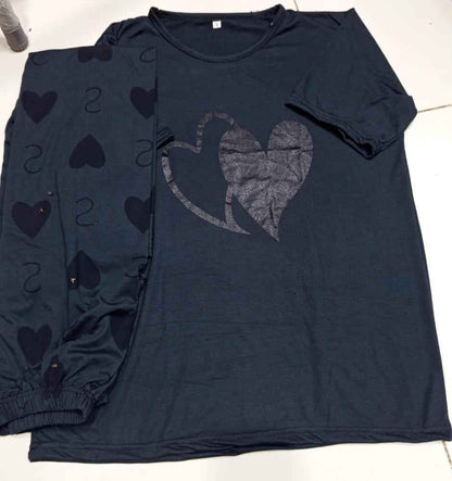 2 Pcs Women's Stitched Cotton Jersey Printed Night Suit