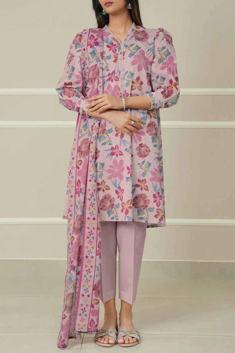 Unstitched Printed Lawn 3 Piece