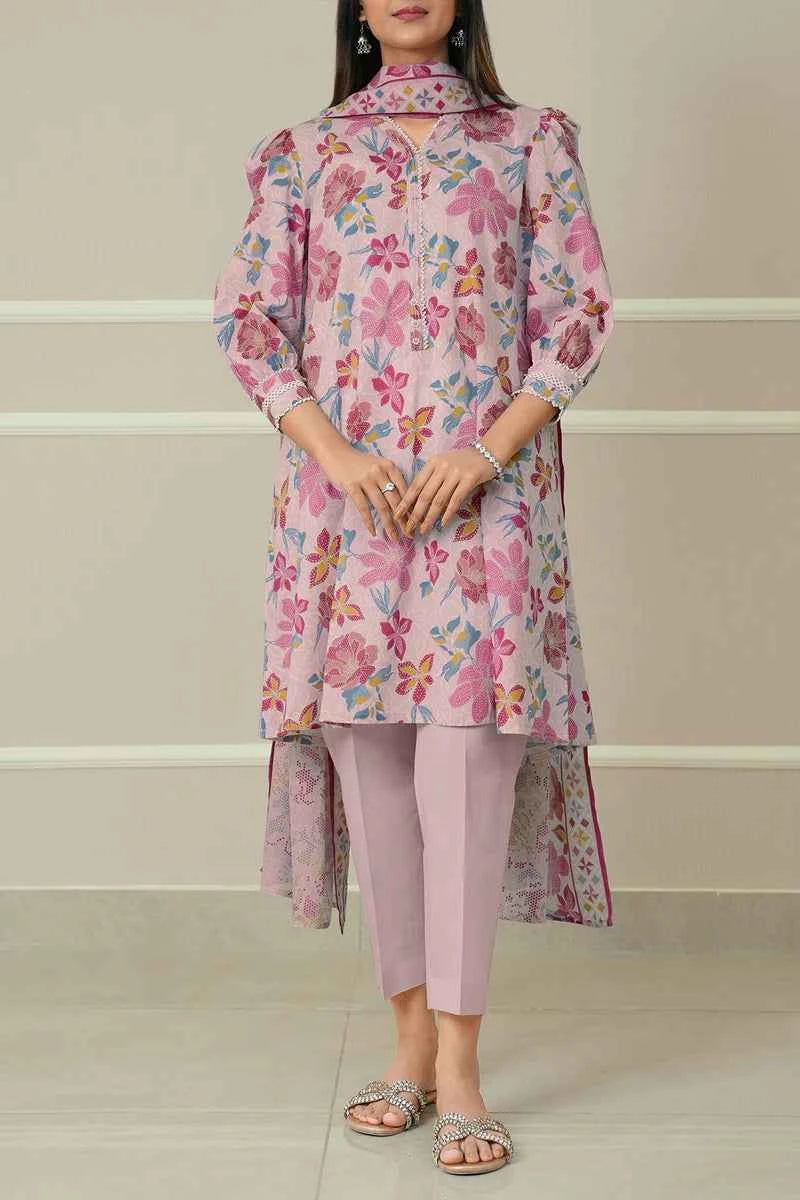 Unstitched Printed Lawn 3 Piece