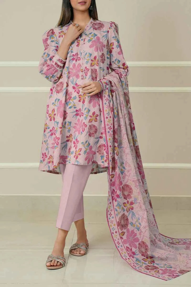Unstitched Printed Lawn 3 Piece