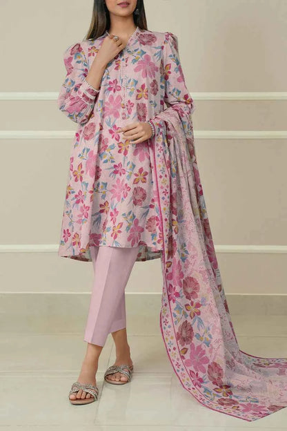 Unstitched Printed Lawn 3 Piece