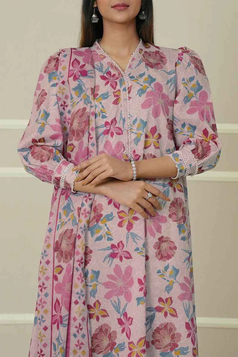 Unstitched Printed Lawn 3 Piece