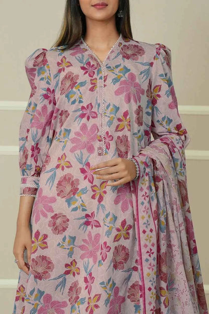 Unstitched Printed Lawn 3 Piece