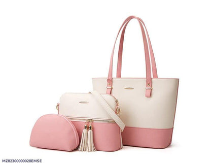 Women's PU Leather Textured Hand Bag Set