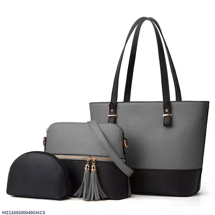 Women's PU Leather Textured Hand Bag Set