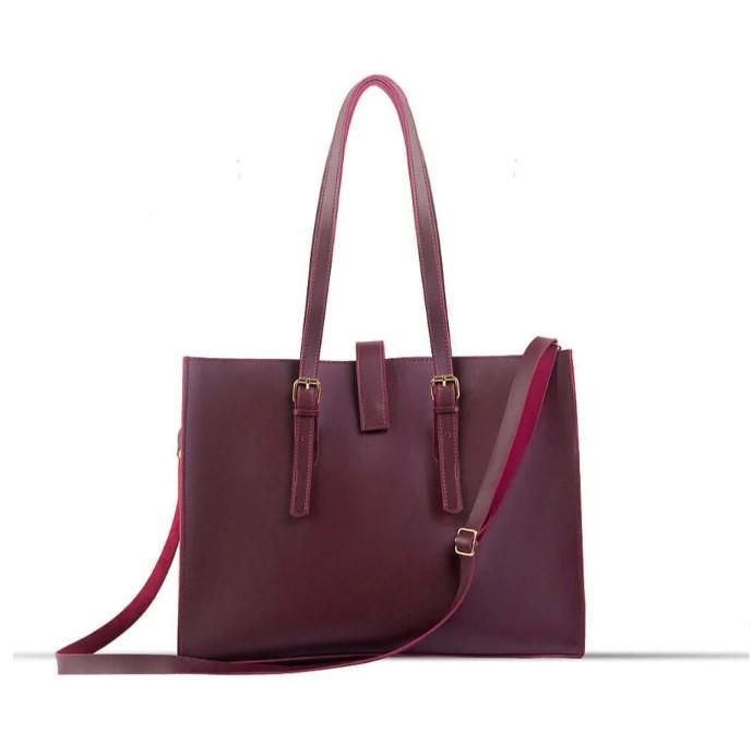 Stylish Women's 3 Pcs PU Leather Hand Bag Set in Maroon