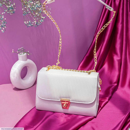 Women's PU Leather Plain Top Handle Shoulder Bag