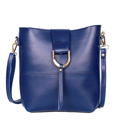 Women's Pu Leather Bob Blue Cross Body Bag