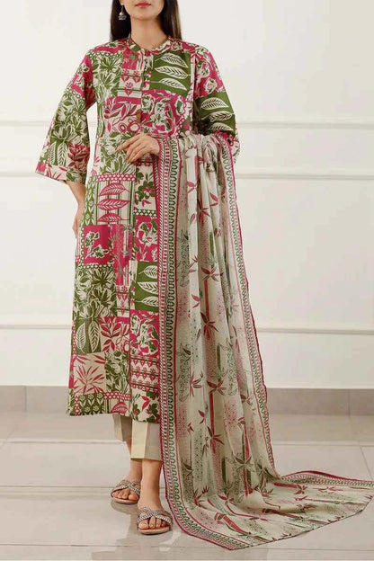 Unstitched Printed Lawn 3 Piece