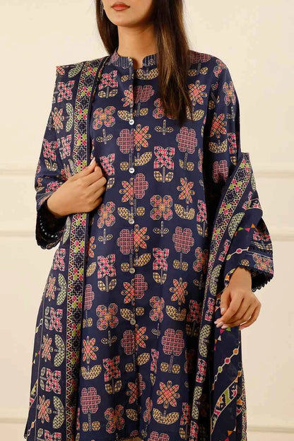 Unstitched Printed Lawn 3 Piece