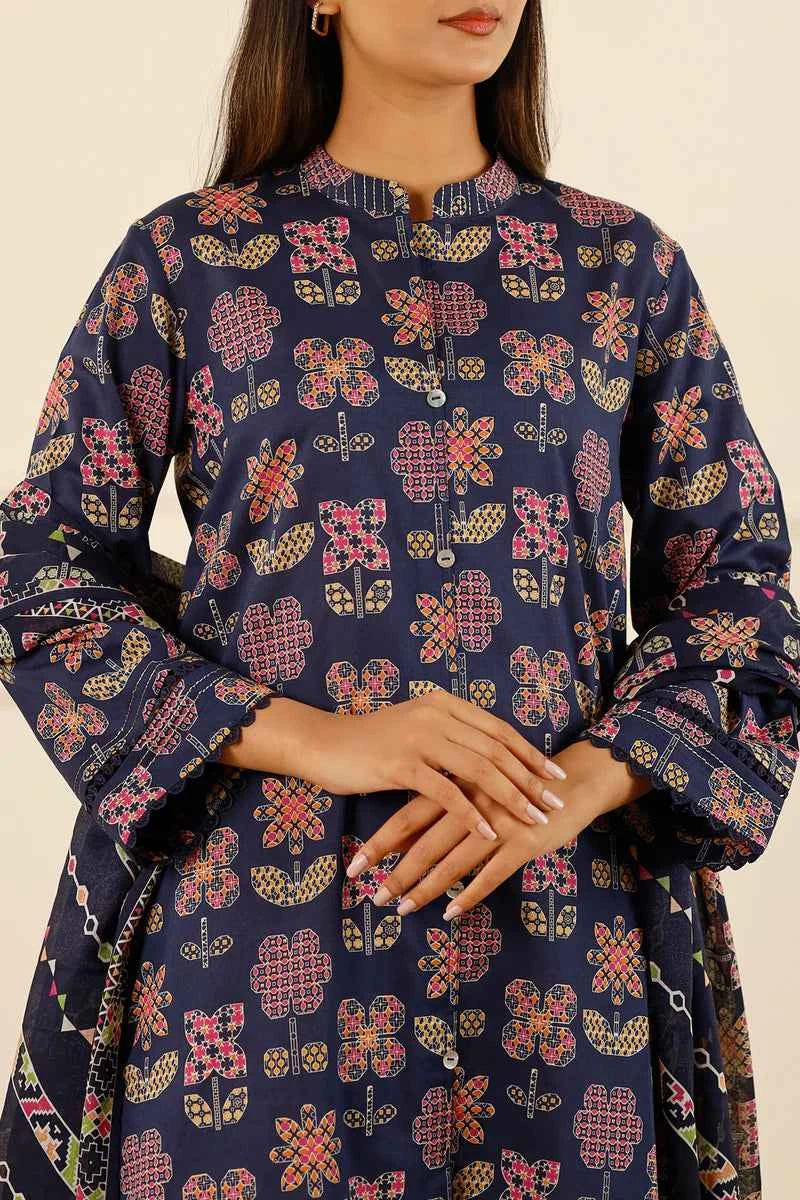 Unstitched Printed Lawn 3 Piece