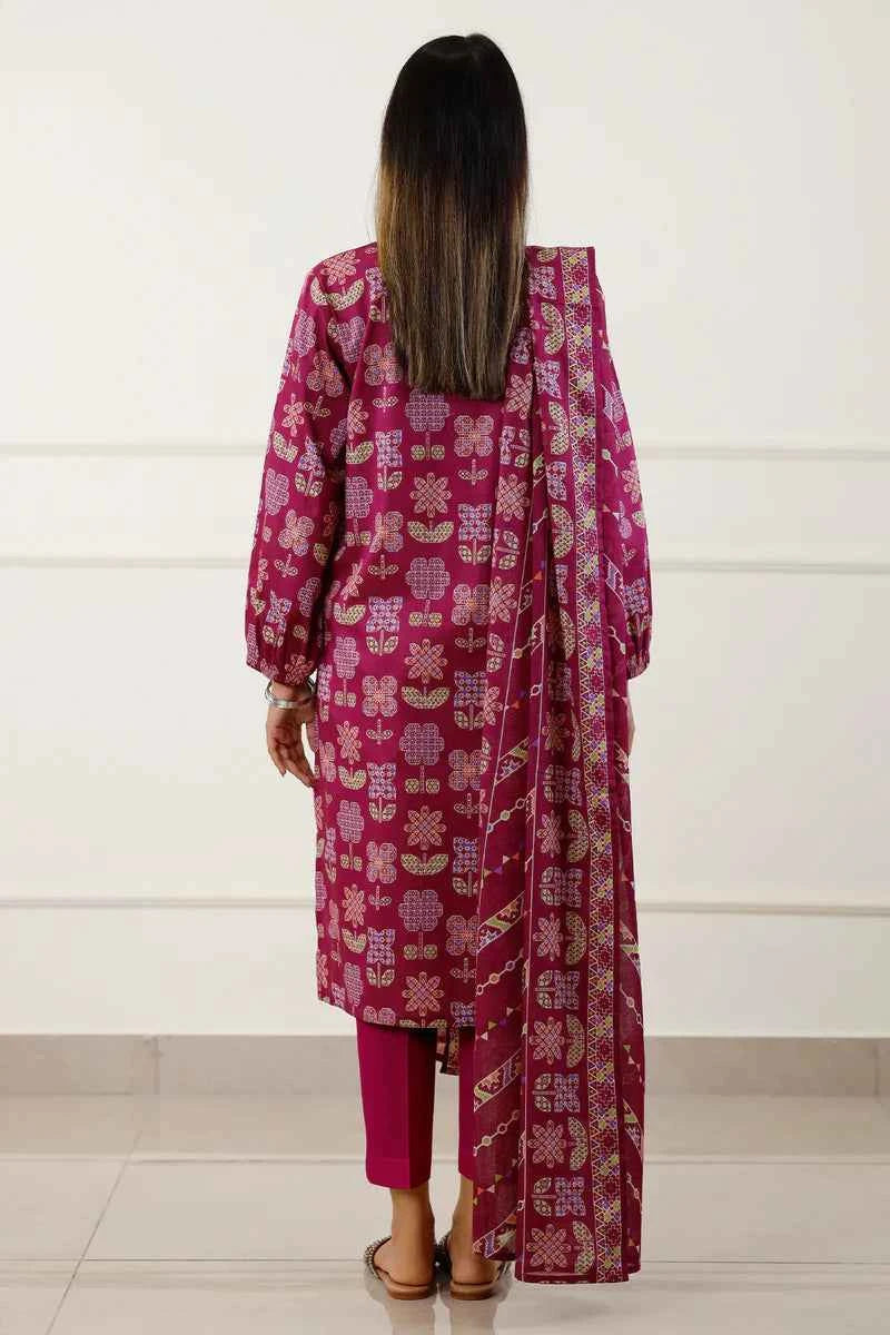 Unstitched Printed Lawn 3 Piece