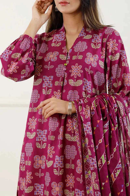 Unstitched Printed Lawn 3 Piece