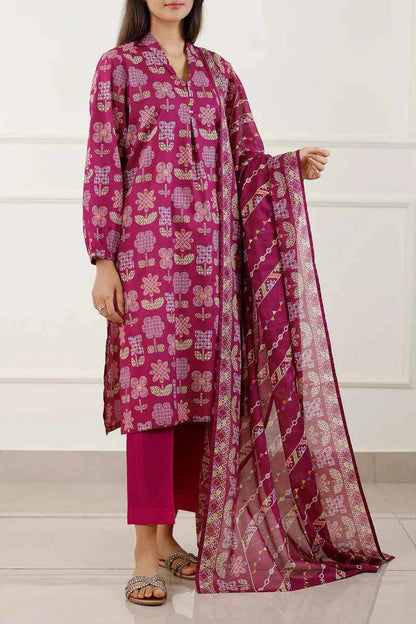 Unstitched Printed Lawn 3 Piece