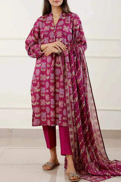 Unstitched Printed Lawn 3 Piece