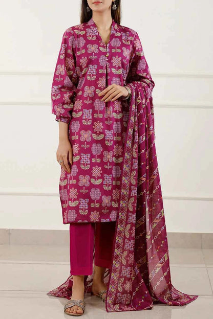 Unstitched Printed Lawn 3 Piece