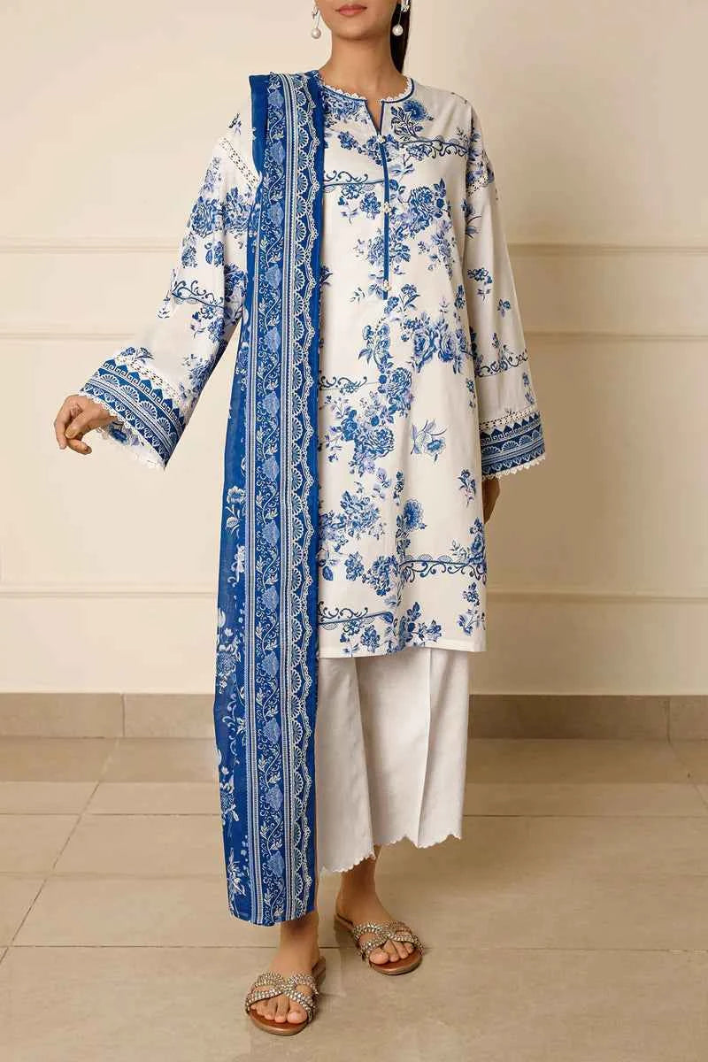 Unstitched Printed Lawn 3 Piece