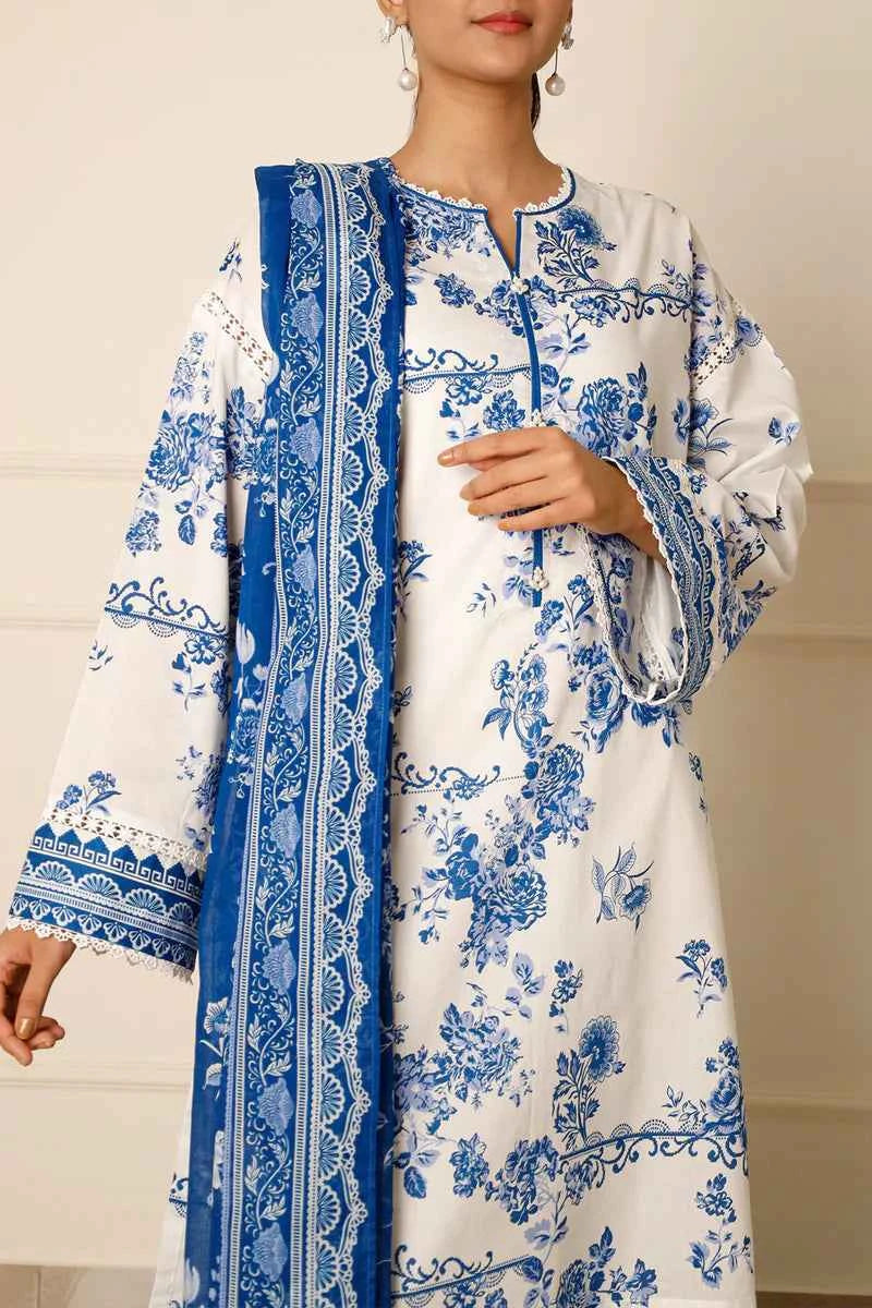 Unstitched Printed Lawn 3 Piece