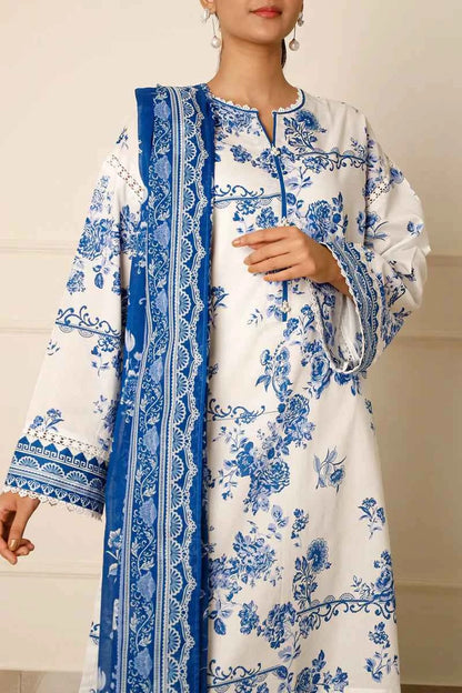 Unstitched Printed Lawn 3 Piece