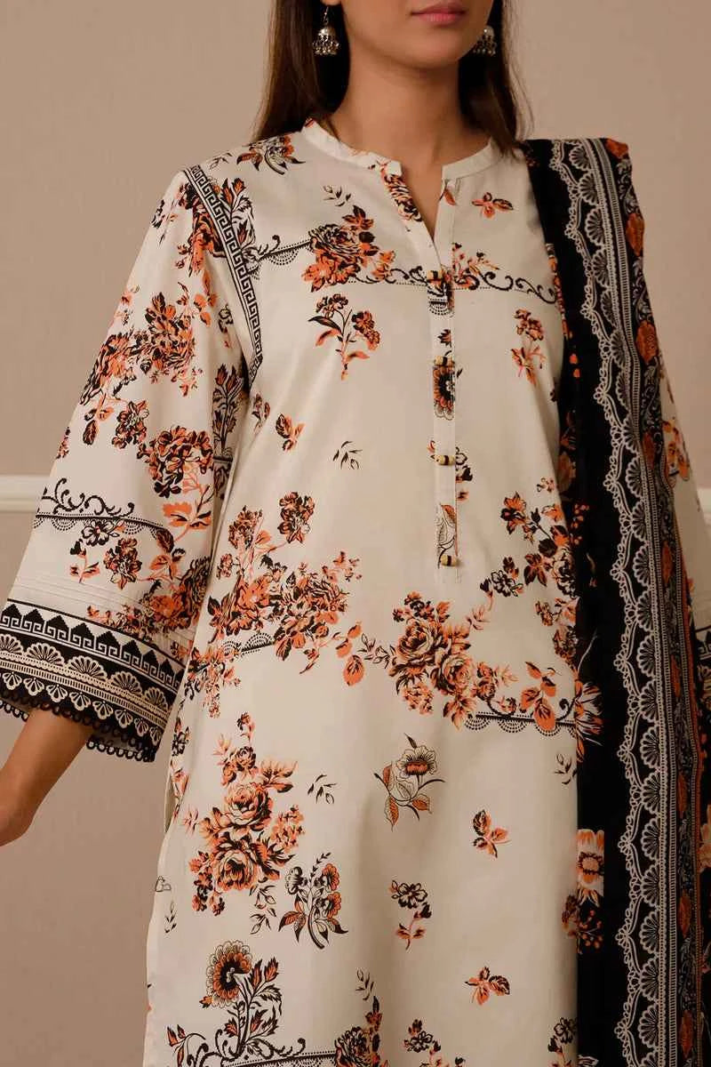 Unstitched Printed Lawn 3 Piece