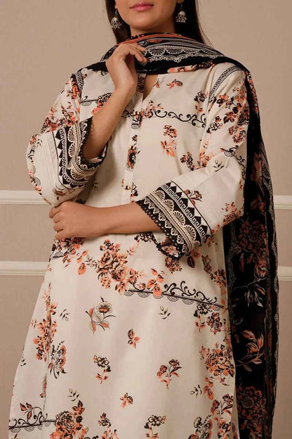 Unstitched Printed Lawn 3 Piece