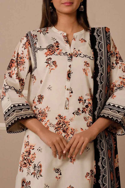Unstitched Printed Lawn 3 Piece
