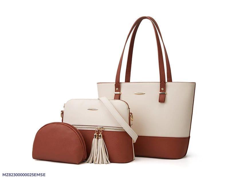 Women's PU Leather Textured Hand Bag Set