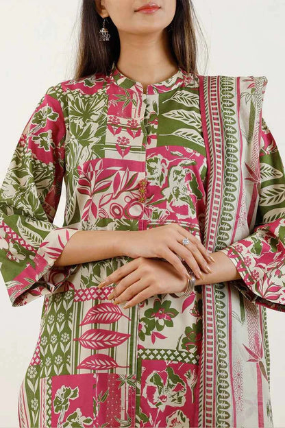 Unstitched Printed Lawn 3 Piece