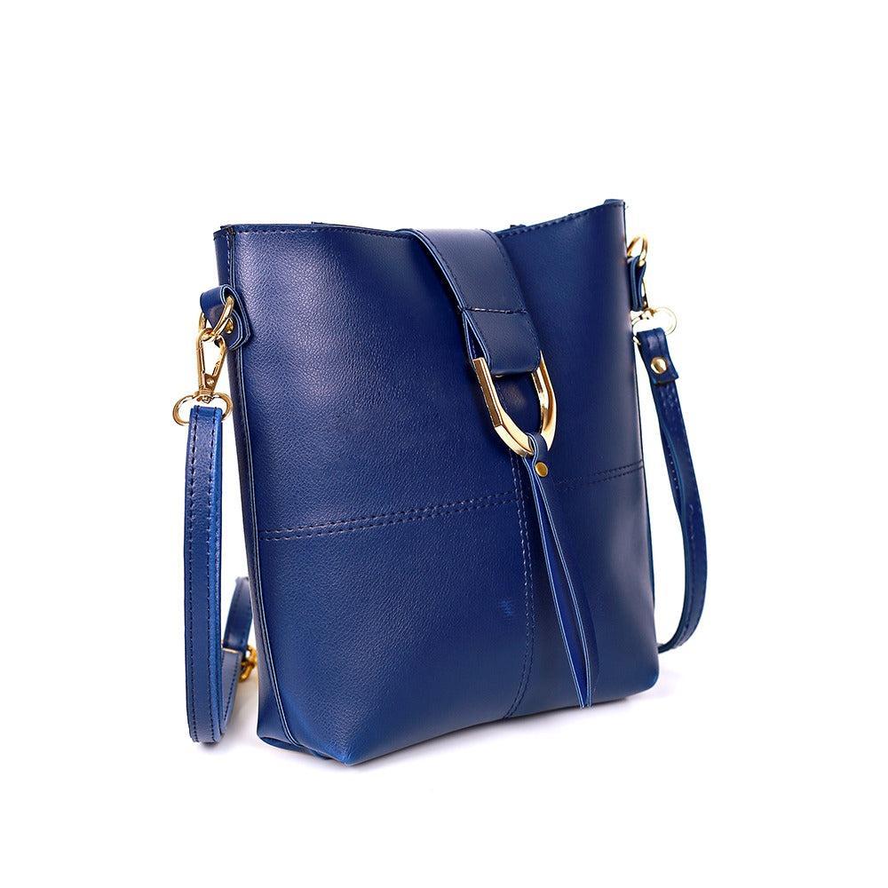 Women's Pu Leather Bob Blue Cross Body Bag