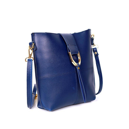 Women's Pu Leather Bob Blue Cross Body Bag