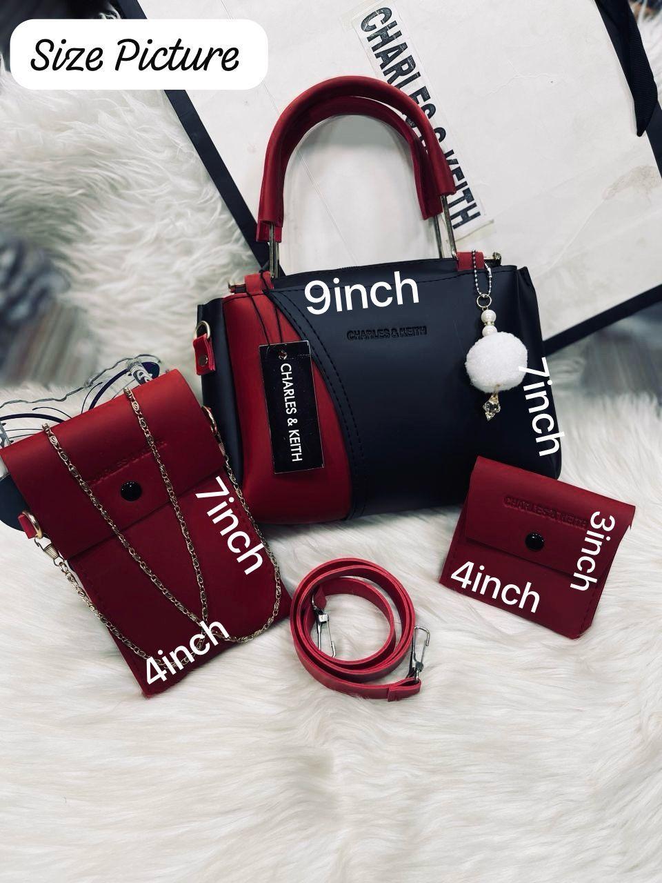 Women's Rexine Plain Hand Bag Set