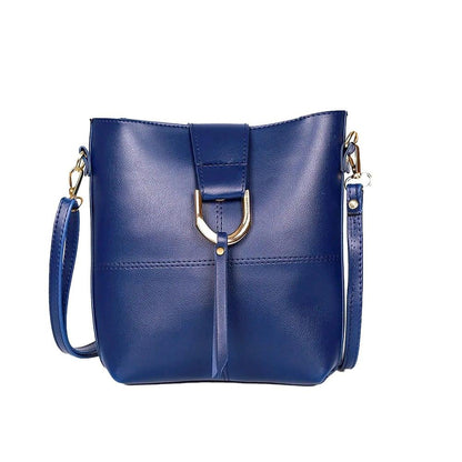 Women's Pu Leather Bob Blue Cross Body Bag