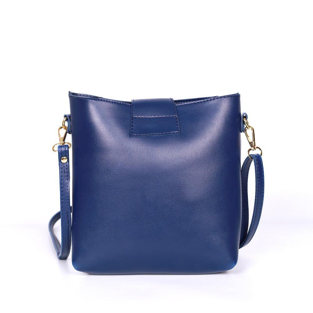 Women's Pu Leather Bob Blue Cross Body Bag
