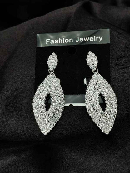 Imported Earrings In Multiple Design | Tarnish-free Diamond-shape, Heart Fringe, Long Heart Fringe, Radiant, Diamond Cascade Design Earrings