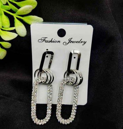 Imported Earrings In Multiple Design | Teardrop, Marquise Dangle, Triple Ring, Infinity Pearl, Rhinestone Design Earrings