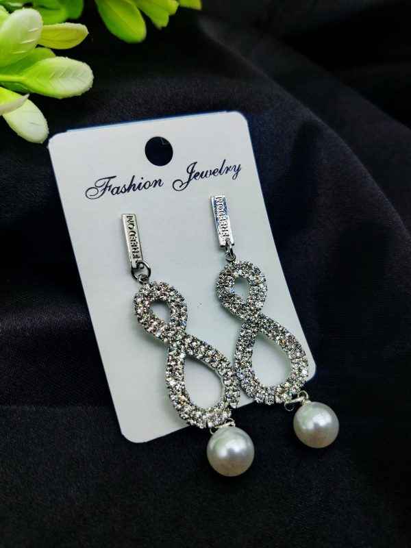 Imported Earrings In Multiple Design | Teardrop, Marquise Dangle, Triple Ring, Infinity Pearl, Rhinestone Design Earrings