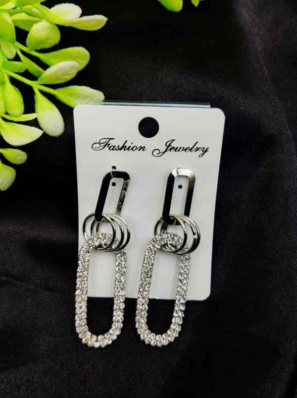 Imported Earrings In Multiple Design | Teardrop, Marquise Dangle, Triple Ring, Infinity Pearl, Rhinestone Design Earrings