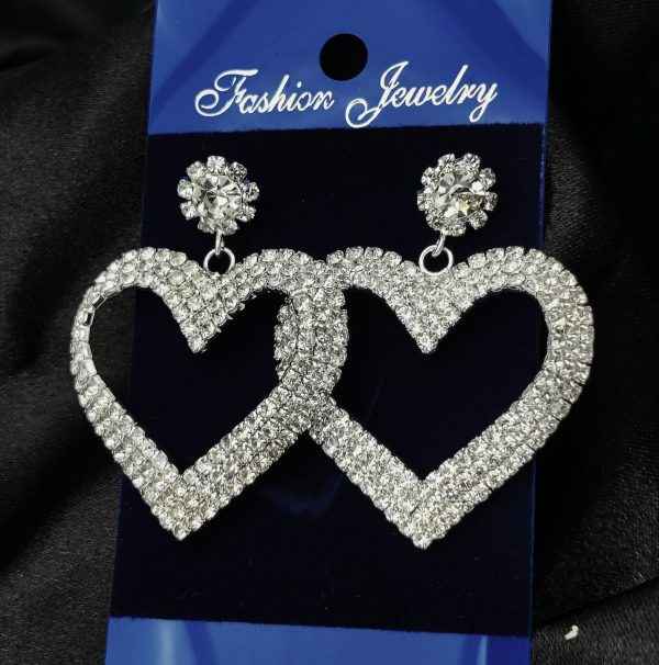 Imported Tarnish-free Silver Sparkling Long Statement Earrings For Glamorous Evenings